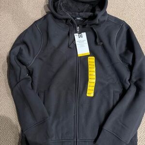 Black Hooded Zip-Up Jacket